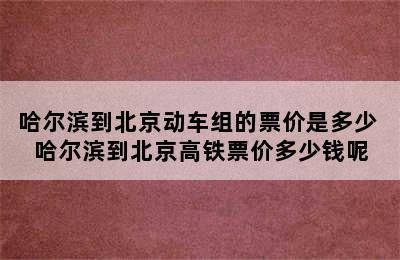 哈尔滨到北京动车组的票价是多少 哈尔滨到北京高铁票价多少钱呢